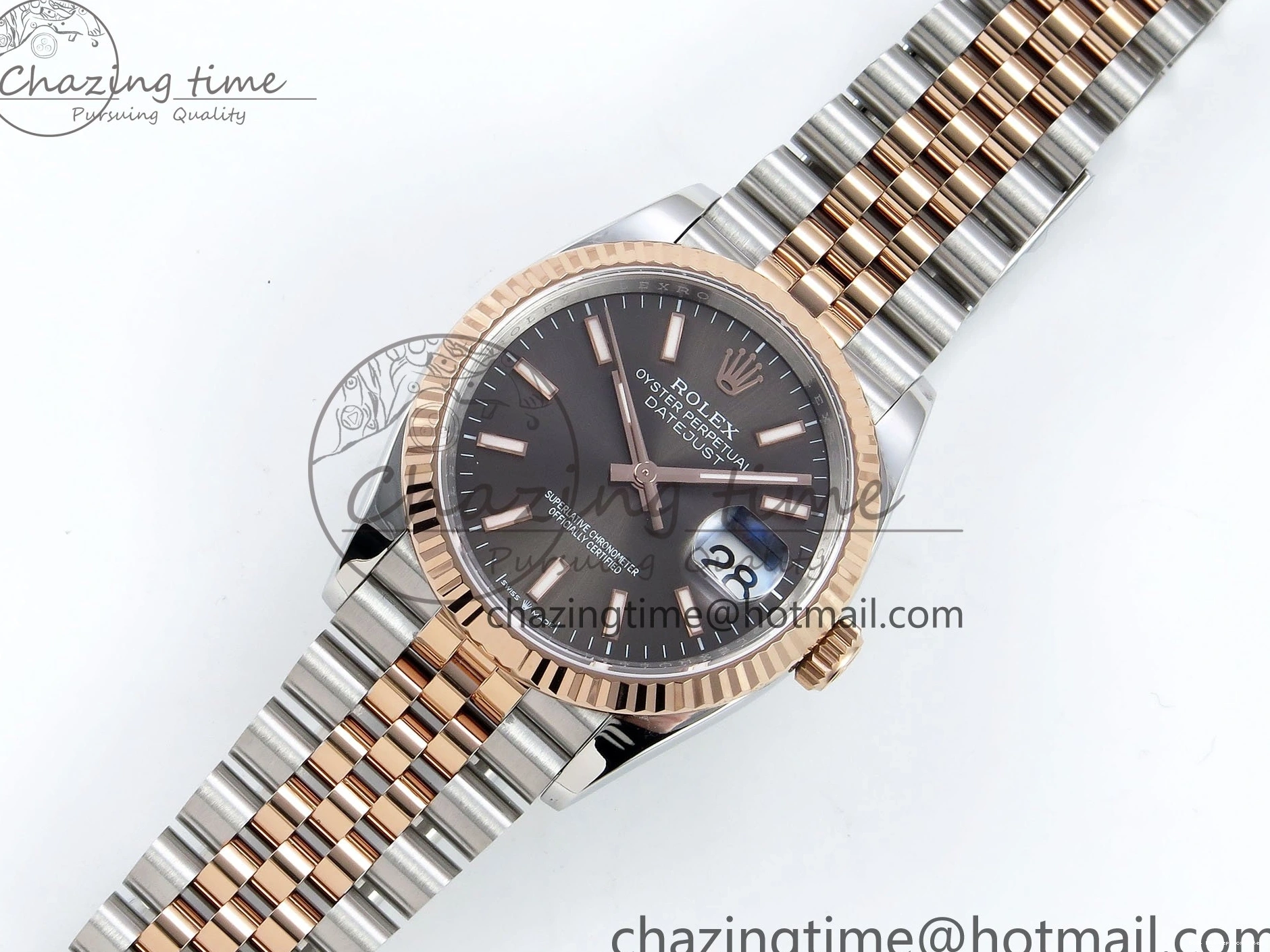 Good Copy Rolex Watches VR Brown Bracelet Best APF Edition 126231 RG 36 on FreshLook Sitck 1:1 SS DateJust Dial Jubilee 1590 904L Steel 0112